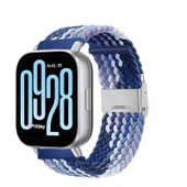 Redmi Watch 5 Active Redmi 5 Lite Uyumlu Kordon Metal Klips Solo Fiberlink Örgü Kordon  Mavi Beyaz thumbnail 1