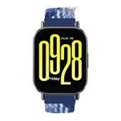 Redmi Watch 5 Active Redmi 5 Lite Uyumlu Kordon Metal Klips Solo Fiberlink Örgü Kordon  Mavi Beyaz thumbnail 3