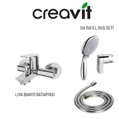 Creavit SH150 Mafsallı El Duş Seti 3F ve Liva Banyo Bataryası - 1
