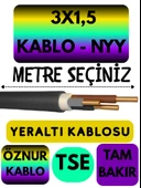 Öznur 3X1,5 NYY (Yeraltı Kablosu) Metre Seçenekli - 1