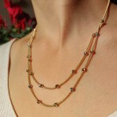 Kalın zincirli altın dorika kolye - 1