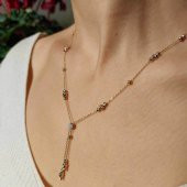 Dorikalı püsküllü altın kolye - 1