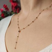 14 Ayar altın püsküllü dorika kolye - 1