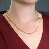 Altın Kolye gözlü doç zincirli - 1