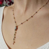 14 Ayar altın salkımlı dorika kolye - 1