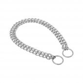 Doggie Eğitim Serisi Çift Boğma Zincirli Köpek Boyun Tasması Krom Kaplama 2,5x50-50cm - 1