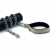 Doggie Dokuma Zincirli Köpek Gezdirme Kayışı M 4x110cm Haki thumbnail 1