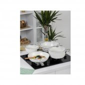 Taç Gravita Döküm 7 Parça Beyaz Tencere Takımı TAC-3450 - 1