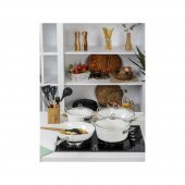 Taç Gravita Döküm 7 Parça Beyaz Tencere Takımı TAC-3450 - 3