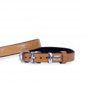 Doggie Deri Kemik Desenli Boyun Tasması M 2x35-40cm Camel thumbnail 1