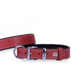 Doggie Deri Kemik Desenli Boyun Tasması M 2.5x37-45cm Kırmızı - 1