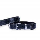 Doggie Deri Kemik Desenli Boyun Tasması M 3x42-50cm Siyah - 1