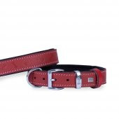 Doggie Deri Kemik Desenli Boyun Tasması M 3x42-50cm Kırmızı thumbnail 1