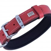 Doggie Deri Kemik Desenli Boyun Tasması M 3x42-50cm Kırmızı thumbnail 2