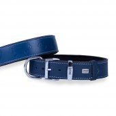 Doggie Deri Kemik Desenli Boyun Tasması M 4x52-60cm Royal Mavi thumbnail 1