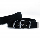 Doggie Comfort Yumuşak Dokuma Köpek Boyun Tasması M 2.5x37-45cm Siyah - 1