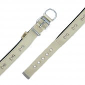 Doggie Comfort Metal Kemik İşlemeli Köpek Boyun Tasması M 3x42-50cm Haki thumbnail 4