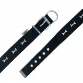 Doggie Comfort Metal Kemik İşlemeli Köpek Boyun Tasması L 3x47-55cm Siyah - 4
