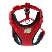 Doggie Havalı Dokuma Köpek Göğüs Tasması XS 1.5x35-45cm Kırmızı thumbnail 2