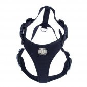 Doggie Havalı Dokuma Köpek Göğüs Tasması XL 2.5x65-75cm Siyah - 2