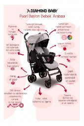 Diamond Baby Pearl Baston Bebek Arabası Gri thumbnail 5
