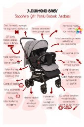 Diamond Baby Sapphire Çift Yönlü Bebek Arabası Gri - 5