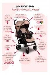 Diamond Baby Pearl Baston Bebek Arabası Kahve thumbnail 2