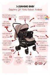 Diamond Baby Sapphire Çift Yönlü Bebek Arabası Kahve - 2