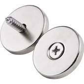 Havşa Delikli Çok Güçlü Neodyum Mıknatıs 25x10/5x5,5 mm Vida Atılabilir N35 Nikel Paslanmaz - 5