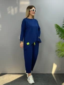 Kadın Iki Iplik Viskon Pamuk Kumaş Arma Detaylı Ikili Takım - 5