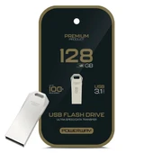 Powerway Premium 128 GB 100MB/S Ultra Hızlı USB 3.1 Metal Silver Flash Bellek - 1