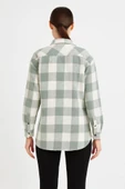 Uzun Kollu Oduncu Gömlek - Su Yeşili - 2