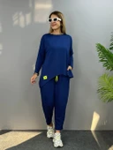 Kadın Iki Iplik Viskon Pamuk Kumaş Arma Detaylı Ikili Takım - 1