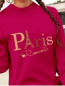 Kadın Uzun Kollu Bisiklet Yaka Yazılı Kısa Viskon Iki Iplik Elbise - 2