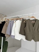 Yelek Şort Flamlı Keten Takım 10133-17 - 8