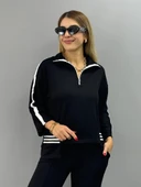 Kadın Polo Yaka Paça Yırtmaçlı Ribanalı İkili Takım - 2