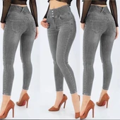 Yüksek Bel Likralı Jean Pantolon 90 Cm thumbnail 1