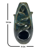 Porselen Geri Akış Tütsü Brülörü +5 Aromatik Tütsü CA7 Yeşil thumbnail 2