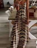 Kadın Dijital Baskılı Suprem Kumaş Askılı Maxi Boy Elbise - 1