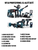 Germany Style DawreekTech 10'lu Şarjlı Pro Set Kırıcı-Taşlama-Matkap-Daire Testere-Yıkama-Dekupaj - 3