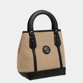 Classy Mini Keten Kadın Çanta Siyah thumbnail 1