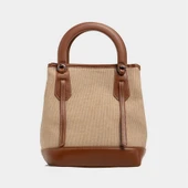 Classy Mini Keten Kadın Çanta Taba thumbnail 5