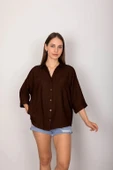 Cepli salaş gömlek koyu kahve t1010 thumbnail 2