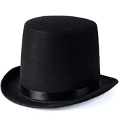İkinci Kalite Yetişkin Siyah Ringmaster Fötr Şapka 15 cm - 2