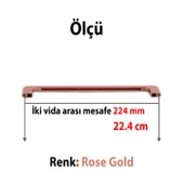 Roze Gold Metal Dolap Kulpu 224 mm Ilıca Çekmece Kulpları Mutfak Dolabı Kulp Mobilya Kulpu thumbnail 3