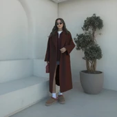 Kışlık Astarlı Detaylı Kadın Kaşmir Kaban thumbnail 2