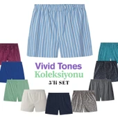 Yohannes Club Boxer POPLİN Erkek, 5'li SEÇENEKLİ KOLEKSİYONLAR, % 100 Pamuklu Poplin Kumaş, Canlı Renkler, 5 Adet thumbnail 5