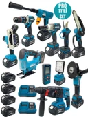 Germany Style DawreekTech 11'li Şarjlı Pro Set Kırıcı-Taşlama-Matkap-Budama Makas Testeresi -Yıkama-Dekupaj - 1