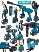 Germany Style DawreekTech 12'li Şarjlı Set Jet Üfleme-Matkap-Taşlama-Budama Makas-Testere-Yıkama-Dekupaj - 1