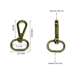 İthal Badem Anahtarlık Kancası 2cm 2 Adet Deri El Aleti - 11